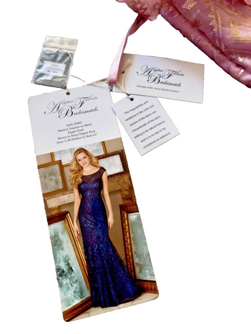 NWT Morilee Angelina Faccenda #20481 Blush Gold Sequin Mesh Formal Dress Size 14 - Picture 8 of 10